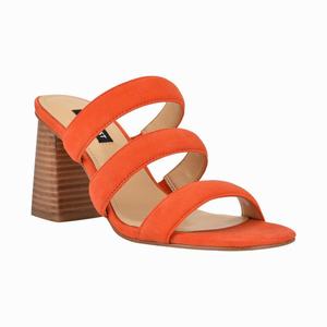 Nine West Yeat Heeled Slides - Orange - Ireland (UH4789501)